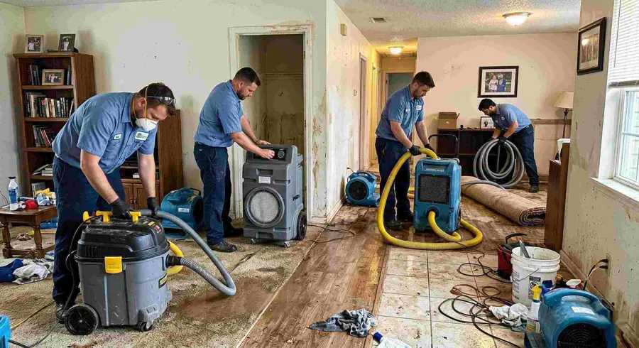 West Valley Water Restoration technicians and drying equipment in Calabasas, CA